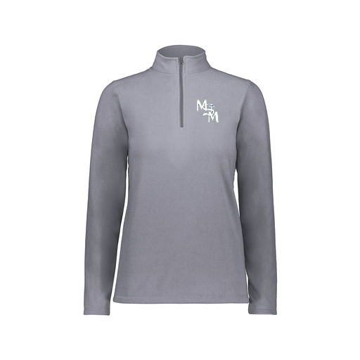 [6864.059.XS-LOGO2] Ladies MicroFleece 1/4 Zip Pullover (Female Adult XS, Gray, Logo 2)