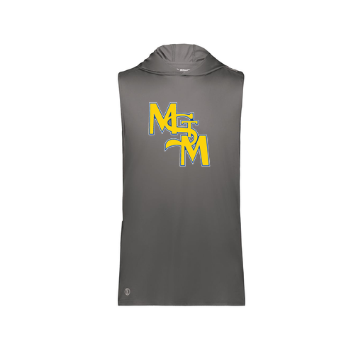 [222590.98D.XS-LOGO1] Men's CoolDry Sleeveless Hoodie (Adult XS, Gray, Logo 1)