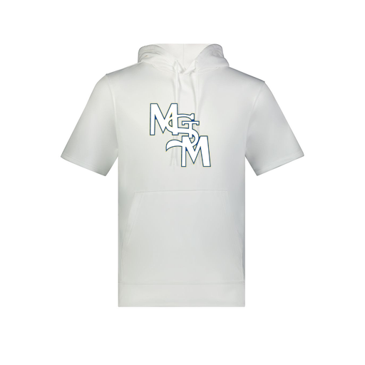 [6871.005.S-LOGO2] Men's Dri Fit Short Sleeve Hoodie (Adult S, White, Logo 2)