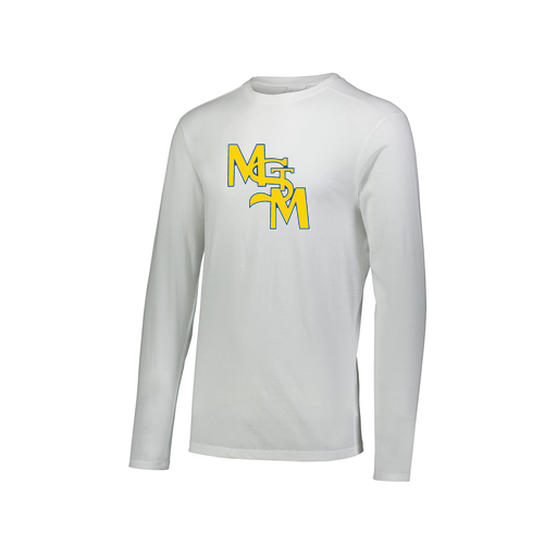 [FTLCUBWH-AXS-LOGO1] Decker Men's Tri-Blend T-Shirt - Long Sleeve (Adult XS, White, Logo 1)