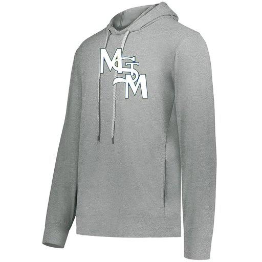 [222598.E83.S-LOGO2] Men's Ventura Thin Knit Hoodie (Adult S, Silver, Logo 2)