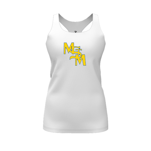 [FT0TRBWH-FYS-LOGO1] Decker Racerback Tank Top (Female Youth S, White, Logo 1)