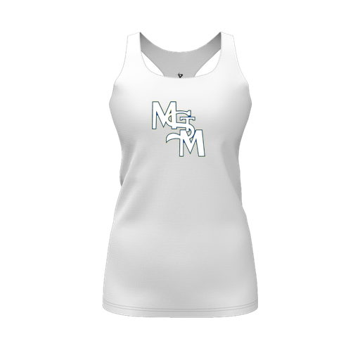 [FT0TRBWH-FYS-LOGO2] Decker Racerback Tank Top (Female Youth S, White, Logo 2)
