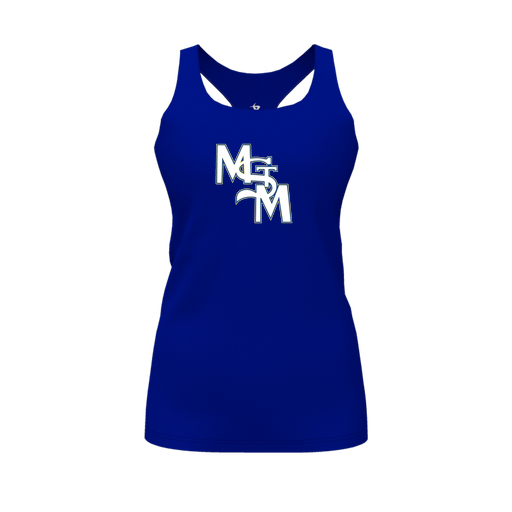 [CUS-DFW-RCBK-PER-RYL-FYS-LOGO2] Racerback Tank Top (Female Youth S, Royal, Logo 2)