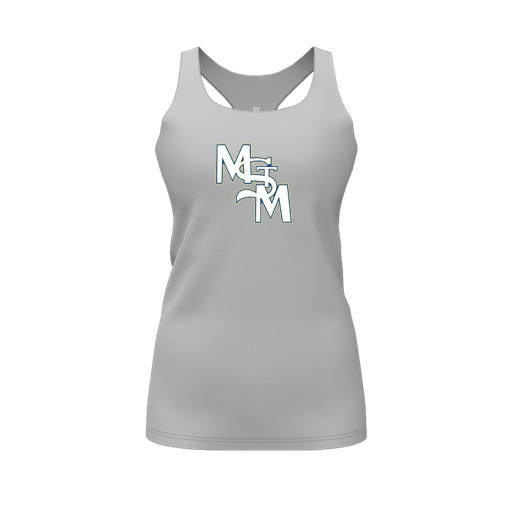 [CUS-DFW-RCBK-PER-GRY-FYS-LOGO2] Racerback Tank Top (Female Youth S, Gray, Logo 2)