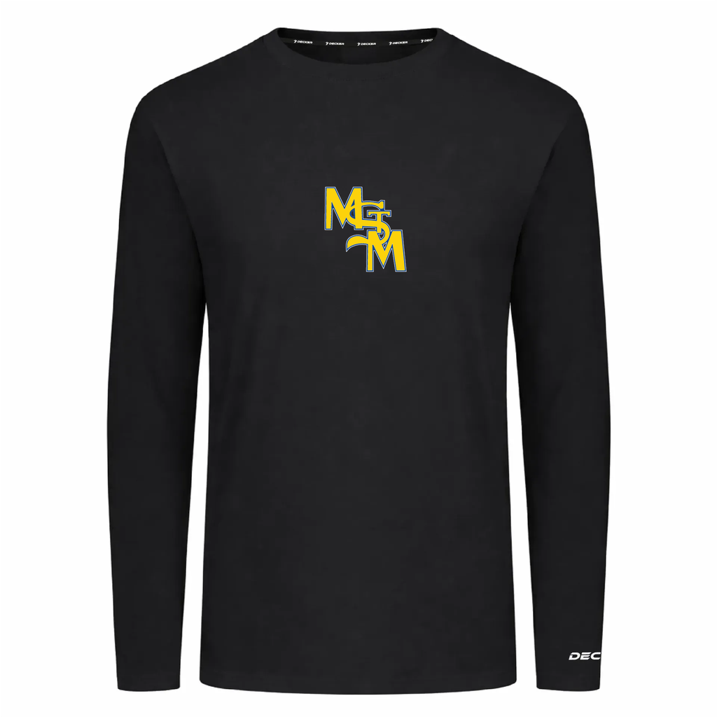 [FTLCUBBK-AXS-LOGO1] Decker Adult Tri-Blend T-Shirt - Long Sleeve (Black, Adult XS, Logo 1)