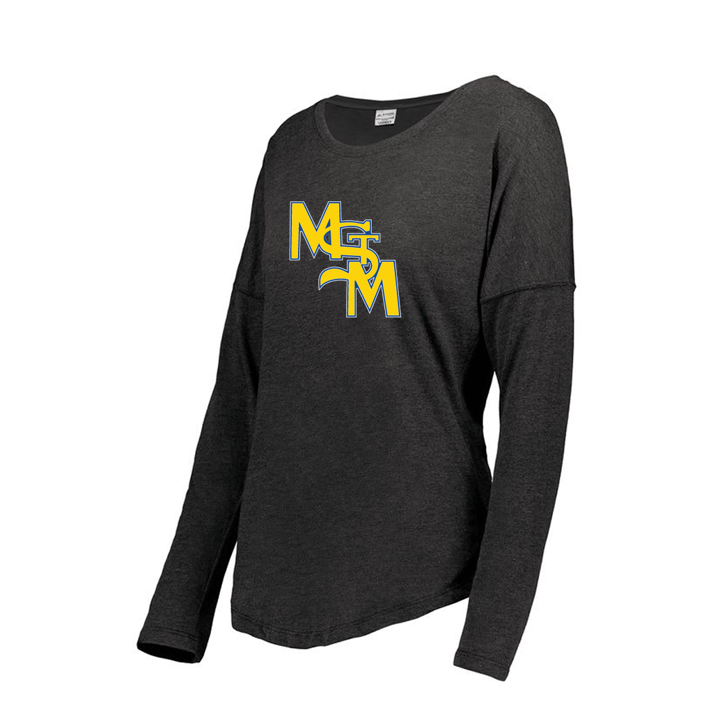 [FTLCUBBK-FAL-LOGO1] Decker Women's Tri-Blend T-Shirt - Long Sleeve (Female Adult L, Black, Logo 1)