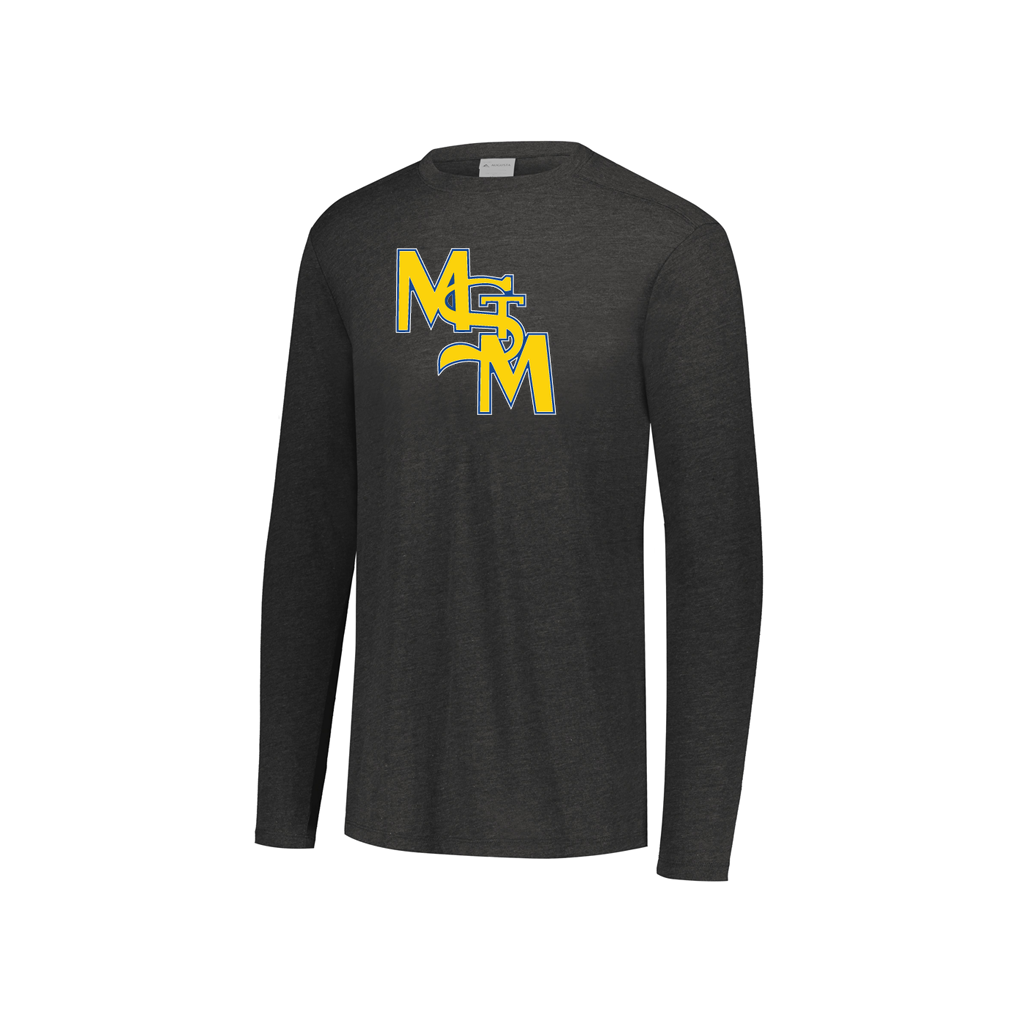 [FTLCUBBK-YS-LOGO1] Decker Youth Tri-Blend T-Shirt - Long Sleeve (Youth S, Black, Logo 1)