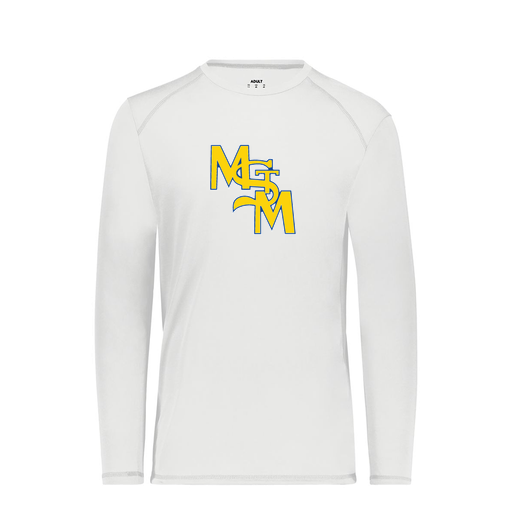 [6845.005.S-LOGO1] Men's SoftTouch Long Sleeve (Adult S, White, Logo 1)