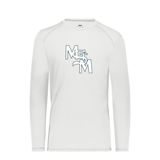 [6845.005.S-LOGO2] Men's SoftTouch Long Sleeve (Adult S, White, Logo 2)