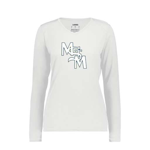 [6847.005.XS-LOGO2] Women's SoftTouch Long Sleeve (Female Adult XS, White, Logo 2)