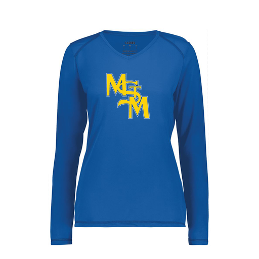 [6847.060.XS-LOGO1] Women's SoftTouch Long Sleeve (Female Adult XS, Royal, Logo 1)