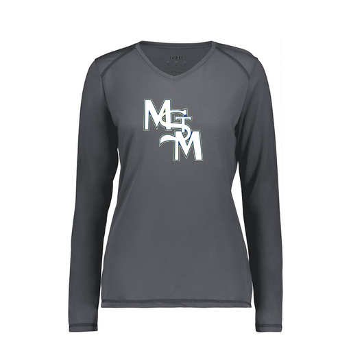 [6847.98D.XS-LOGO2] Women's SoftTouch Long Sleeve (Female Adult XS, Gray, Logo 2)