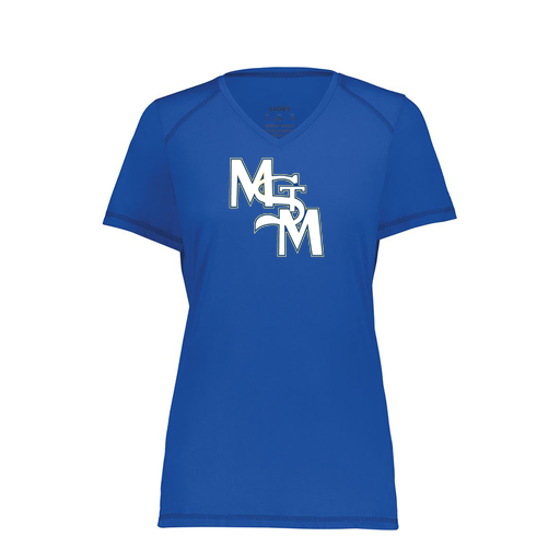 [6844.060.XS-LOGO2] Women's SoftTouch Short Sleeve (Female Adult XS, Royal, Logo 2)