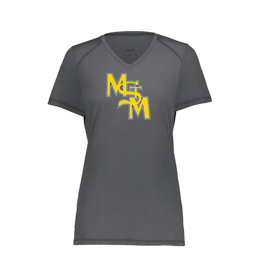 [6844.98D.XS-LOGO1] Women's SoftTouch Short Sleeve (Female Adult XS, Gray, Logo 1)