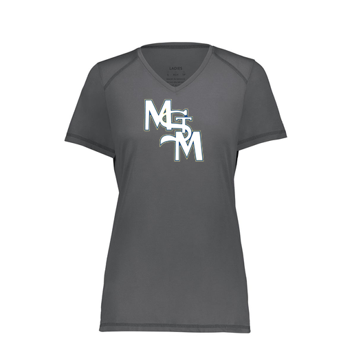 [6844.98D.XS-LOGO2] Women's SoftTouch Short Sleeve (Female Adult XS, Gray, Logo 2)