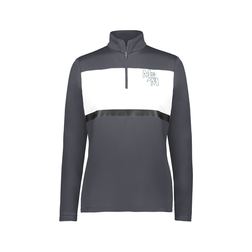 [222791.F52.XS-LOGO2] Ladies Bold 1/4 Zip Pullover (Female Adult XS, Gray, Logo 2)