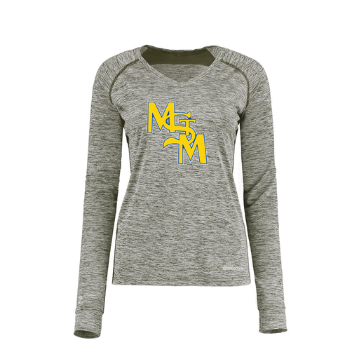 [222770.K94.XS-LOGO1] Ladies Electric Long Sleeve Shirt (Female Adult XS, Gray, Logo 1)