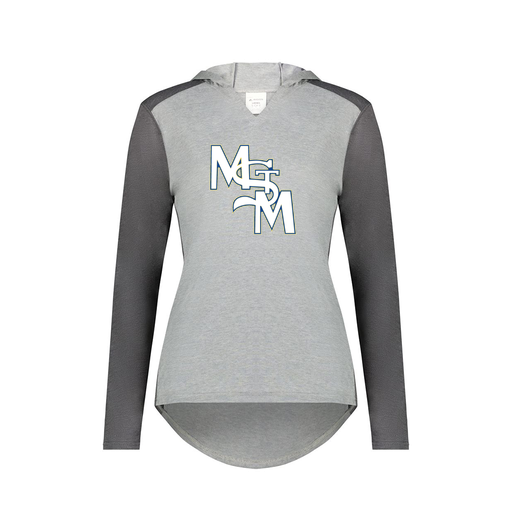 [6902.30V.XS-LOGO2] Ladies Vintage Hoodie (Female Adult XS, Gray, Logo 2)