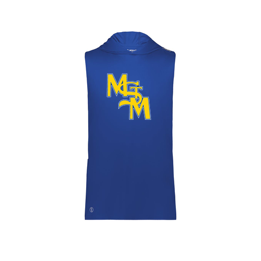 [222590.060.XS-LOGO1] Men's CoolDry Sleeveless Hoodie (Adult XS, Royal, Logo 1)