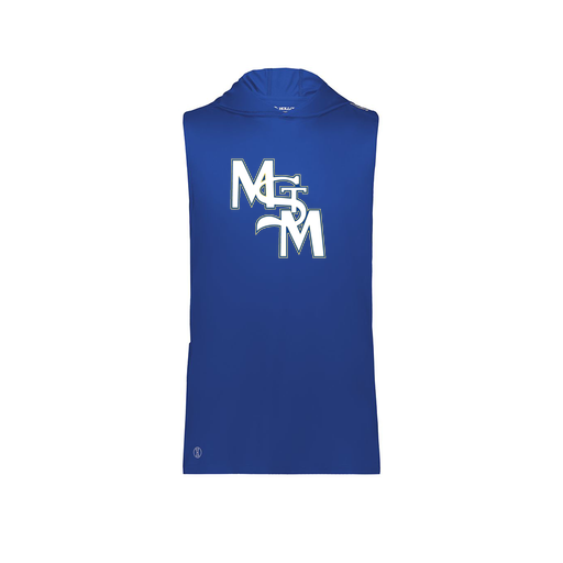 [222590.060.XS-LOGO2] Men's CoolDry Sleeveless Hoodie (Adult XS, Royal, Logo 2)