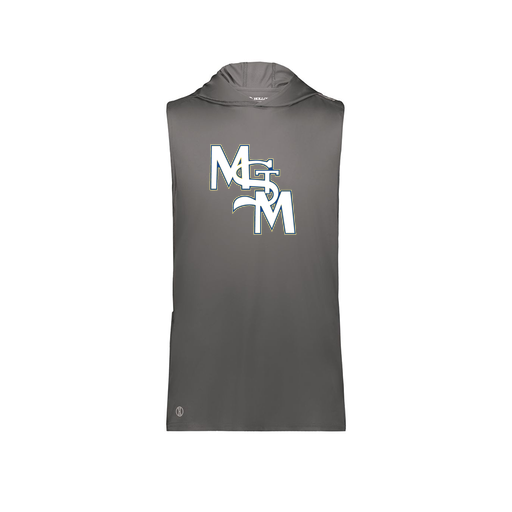 [222590.98D.XS-LOGO2] Men's CoolDry Sleeveless Hoodie (Adult XS, Gray, Logo 2)