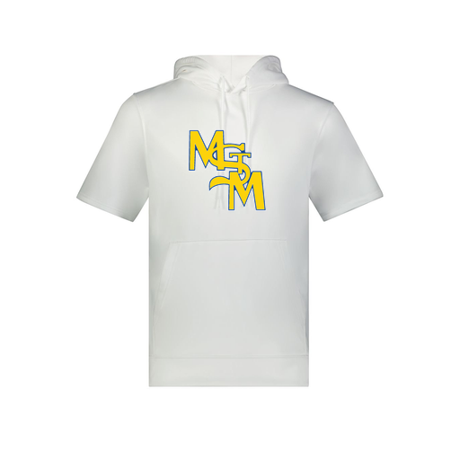 [6871.005.S-LOGO1] Men's Dri Fit Short Sleeve Hoodie (Adult S, White, Logo 1)