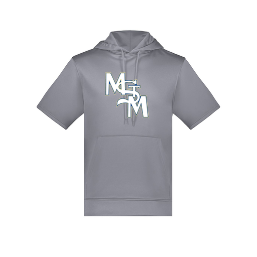 [6871.059.S-LOGO2] Men's Dri Fit Short Sleeve Hoodie (Adult S, Gray, Logo 2)
