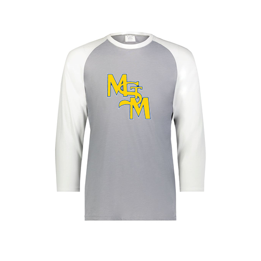 [6879.74S.S-LOGO1] Men's Vintage 3/4 Sleeve T-Shirt (Adult S, White, Logo 1)