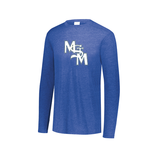 [FTLCUBRY-AXS-LOGO2] Decker Men's Tri-Blend T-Shirt - Long Sleeve (Adult XS, Royal, Logo 2)