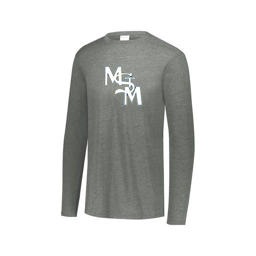 [FTLCUBGY-AXS-LOGO2] Decker Men's Tri-Blend T-Shirt - Long Sleeve (Adult XS, Gray, Logo 2)