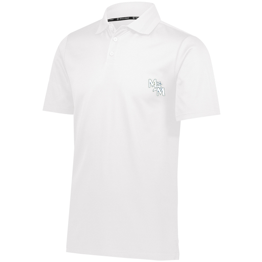 [222568.005.S-LOGO2] Men's Prism Polo (Adult S, White, Logo 2)