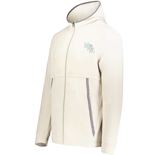 [6858.53T.XS-LOGO2] Men's Chill Full Zip Fleece (Adult XS, White, Logo 2)
