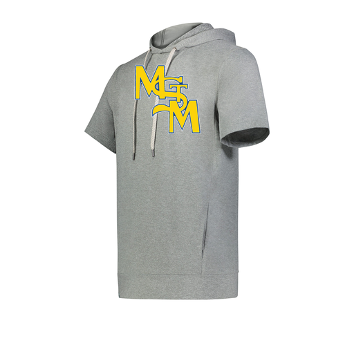 [222605-SIL-YS-LOGO1] YOUTH VENTURA SOFT KNIT SHORT SLEEVE HOODIE (Youth S, Silver, Logo 1)