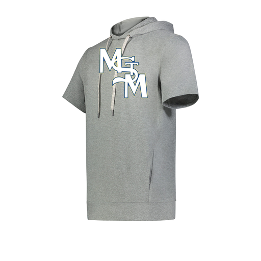 [222605-SIL-YS-LOGO2] YOUTH VENTURA SOFT KNIT SHORT SLEEVE HOODIE (Youth S, Silver, Logo 2)