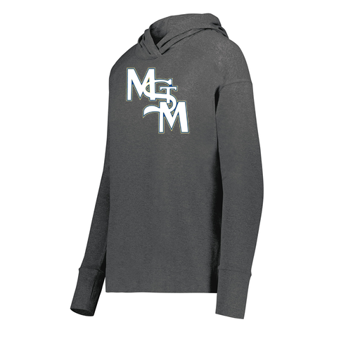 [222798-GRY-FAXS-LOGO2] Ladies Ventura Thin Knit Hoodie (Female Adult XS, Gray, Logo 2)