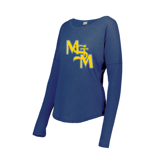 [3077.U55.XS-LOGO1] Ladies LS Ultra-blend T-Shirt (Female Adult XS, Royal, Logo 1)