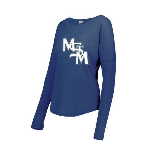 [3077.U55.XS-LOGO2] Ladies LS Ultra-blend T-Shirt (Female Adult XS, Royal, Logo 2)