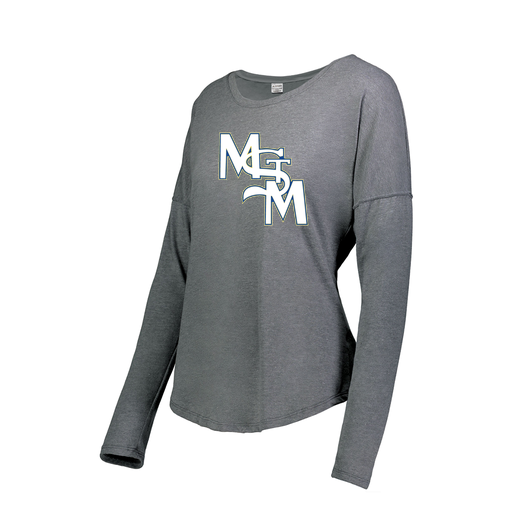 [FTLCUBGY-FAXS-LOGO2] Decker Women's Tri-Blend T-Shirt - Long Sleeve (Female Adult XS, Gray, Logo 2)